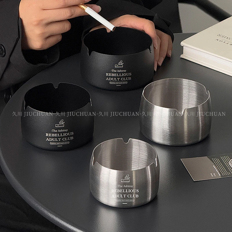 商用不锈钢烟灰缸咖啡厅办公室烟缸创意个性防风烟缸家用餐厅烟盅