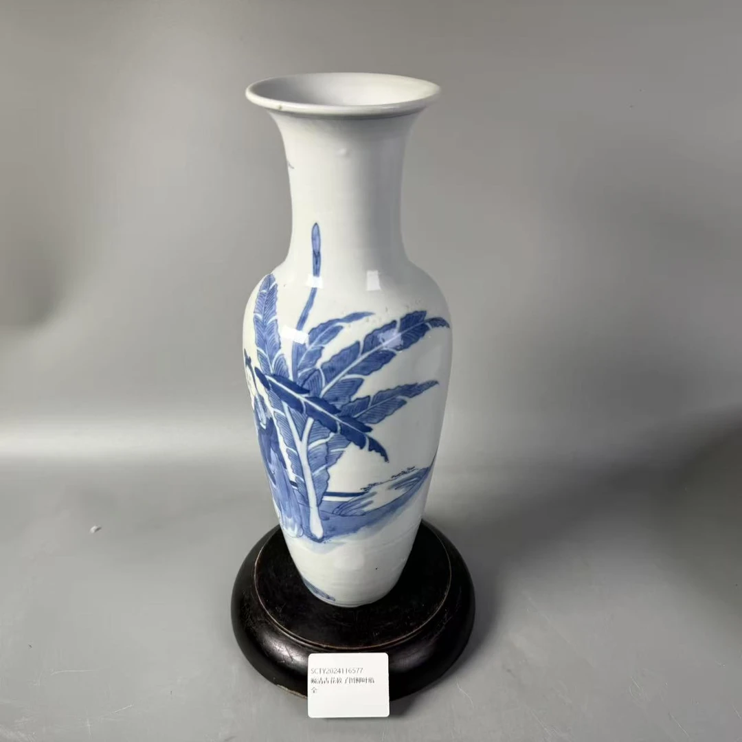 SCTY2024116577晚清青花教子图柳叶瓶/华夏文物商店