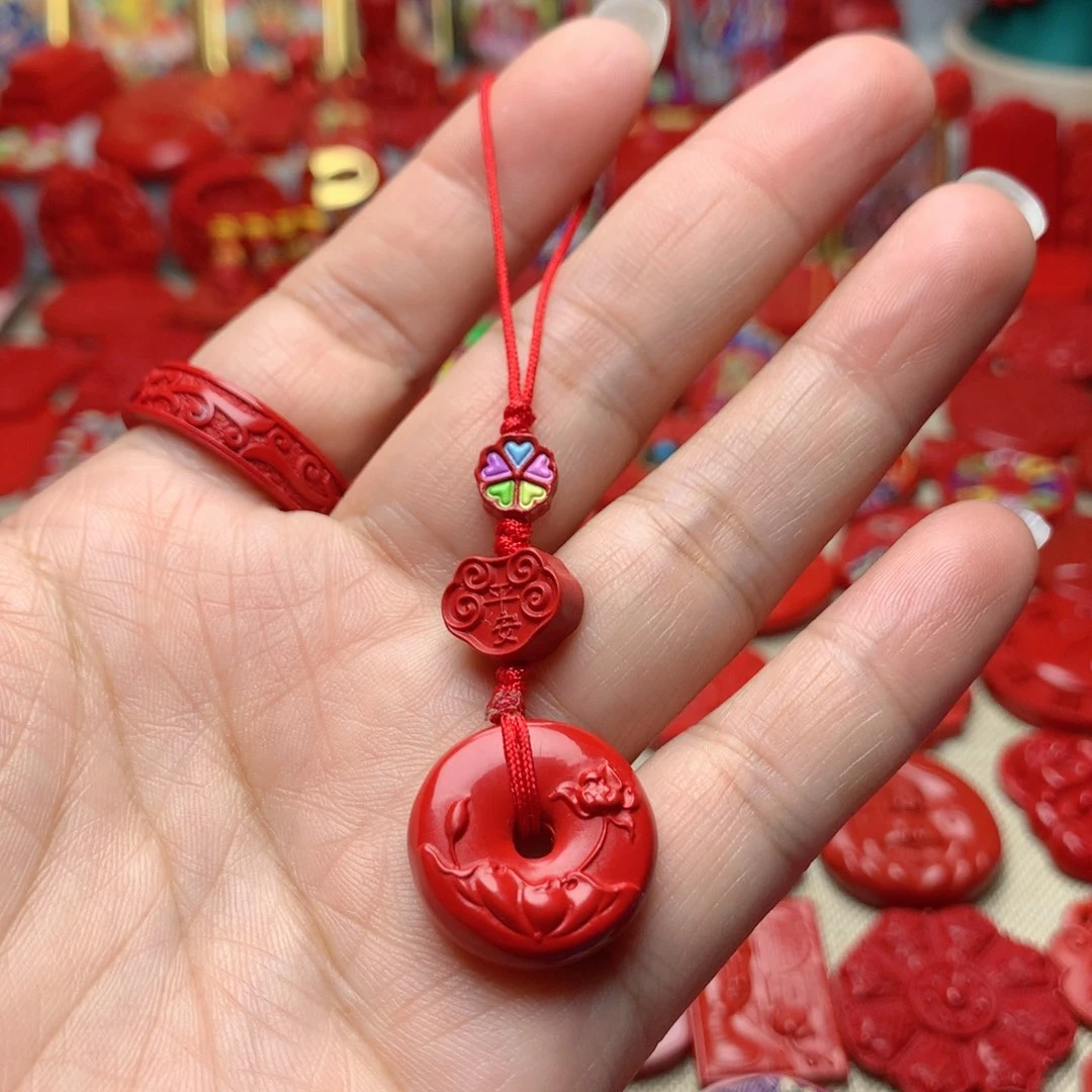 天然辰砂工艺品朱砂手机坠