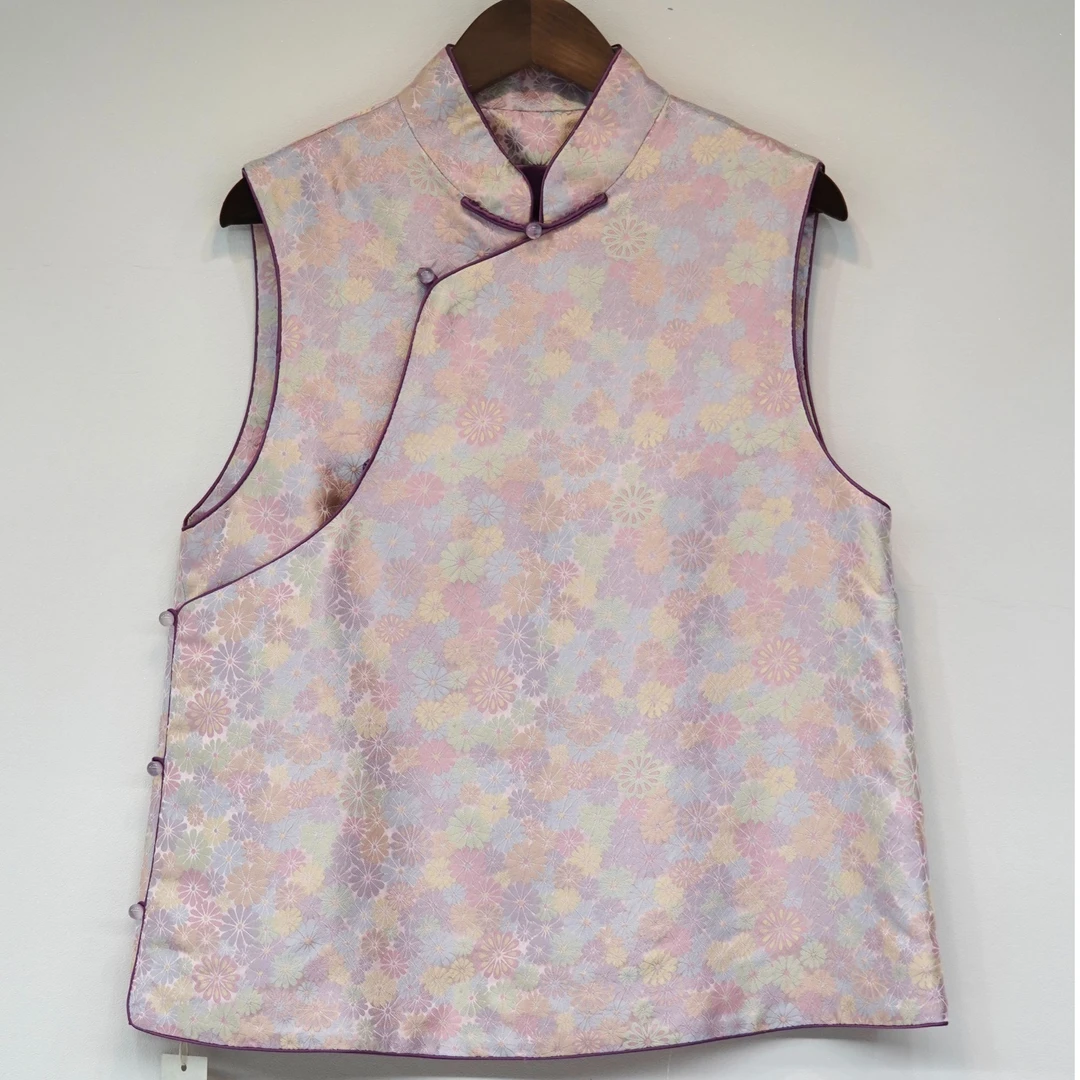 【七彩雏菊】非遗苏绣手工绣花新中式女装独特马甲上衣短款国风马甲