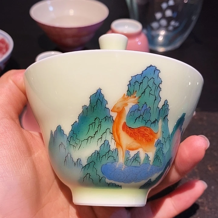 摆件颜色釉全品盖碗