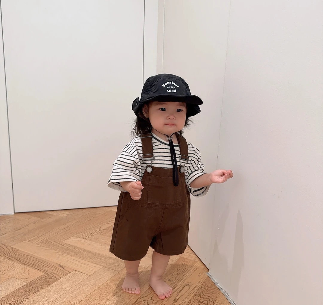 童装2026夏季女童工装背带裤男宝宝大口袋可爱短裤女孩休闲吊带裤