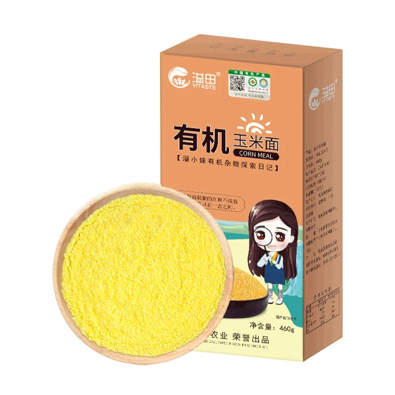 溢田东北有机玉米面/玉米渣杂粮面480g×1袋一年一季新玉米磨粉