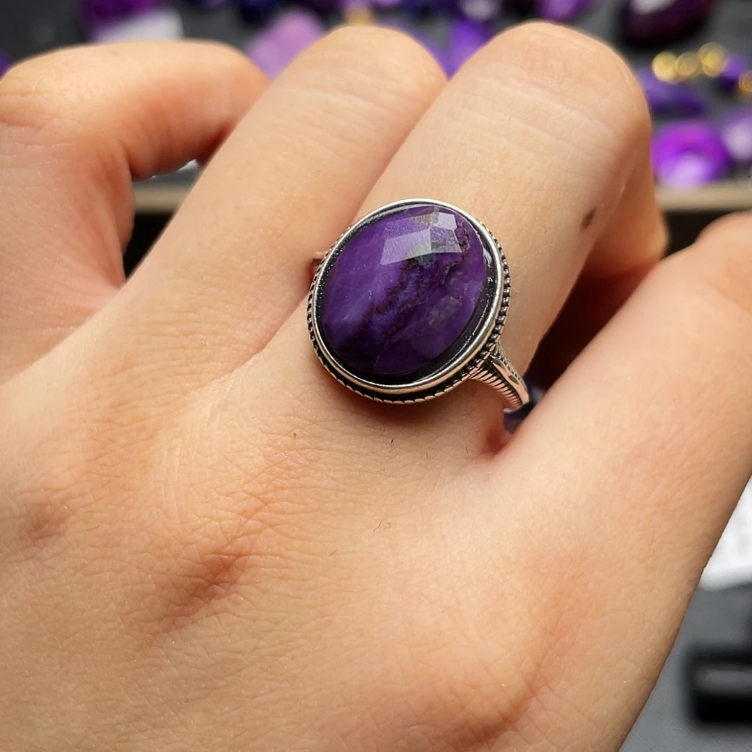 苏纪石（舒俱来）戒指银S925镶嵌