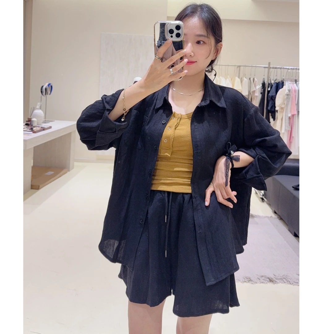 618冰凉衬衣短裤套装