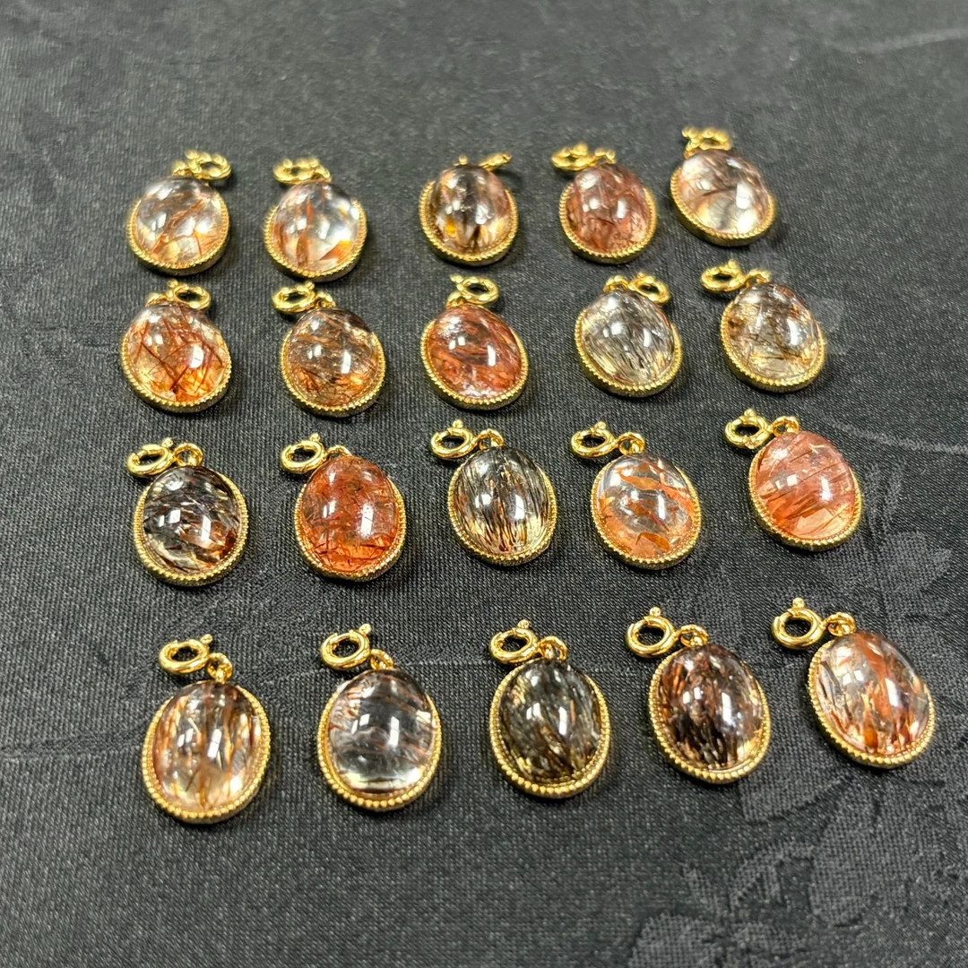 「戴琴珠宝」DQ3936-银镶黑金超七椭圆吊坠（多样性发其一）