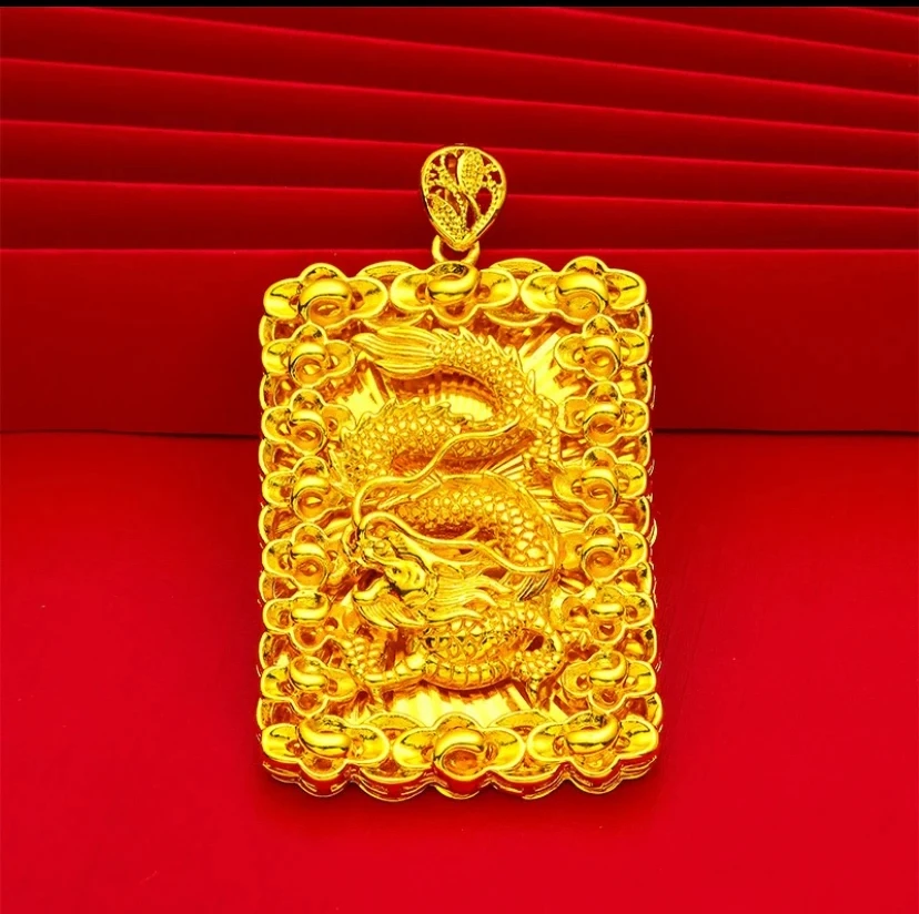 矿金 新款【龙牌】挂坠时尚气质金色