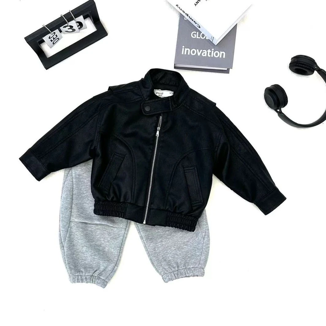 WT313 韩版 立领工艺皮夹克