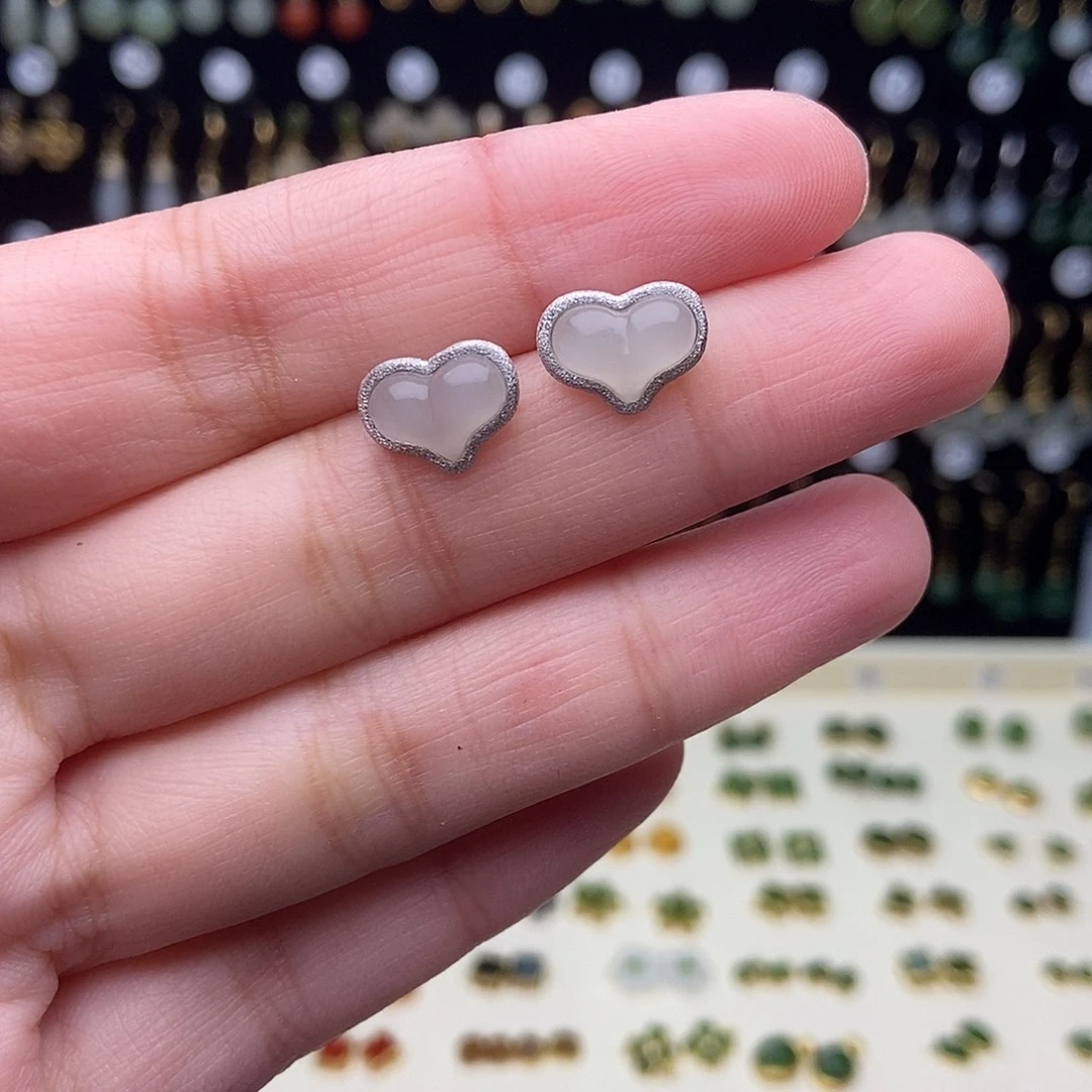 和田玉（碧玉）银S925镀金镶嵌颈饰