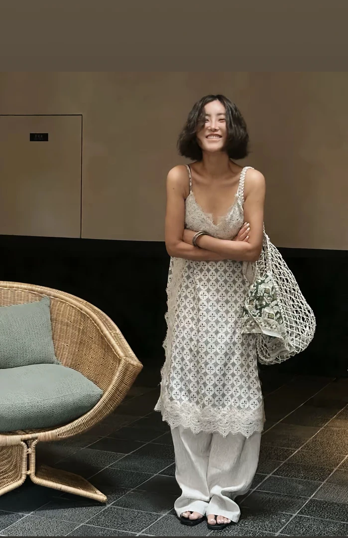 【周炸炸】碎花吊带流苏蕾丝印花高级感休闲提花连衣裙#256663