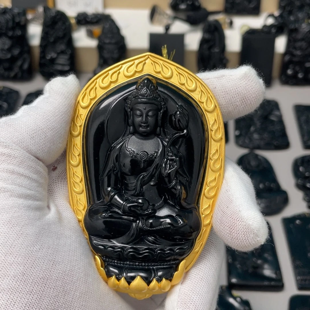 ****银S925镀金镶嵌蛇纹石玉吊坠