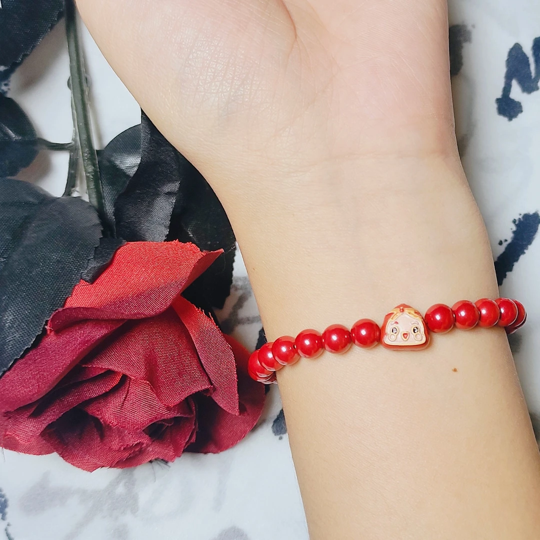 含辰砂工艺品彩绘小粽子朱砂手链