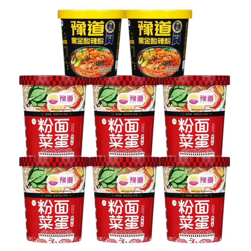 【粉丝福利】豫道粉面菜蛋6桶+黑金酸辣粉2桶组合装香辣美味速食