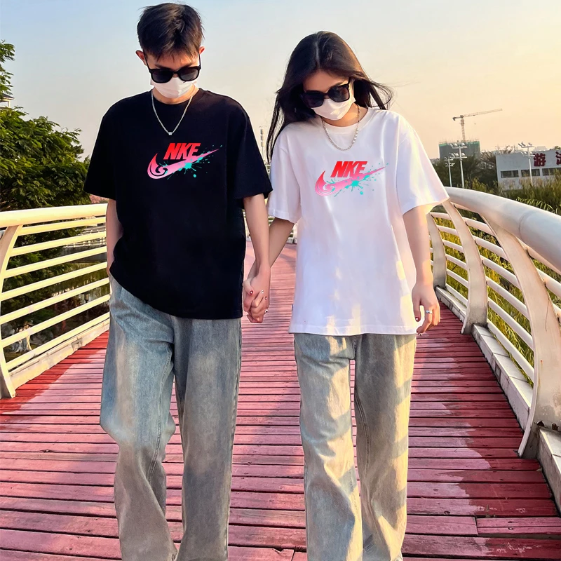 夏季纯棉重磅短袖T恤2025新款潮牌情侣百搭体恤上衣男F