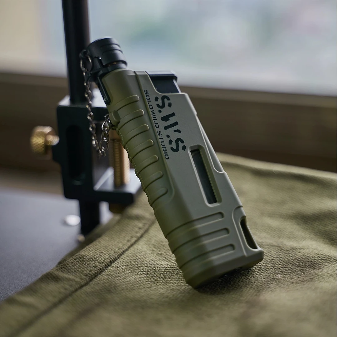 SWS户外打火机 防风点灯可充气烧烤明火加长战术风露营伸缩点火器