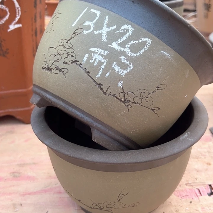 红陶紫砂碗盆口20