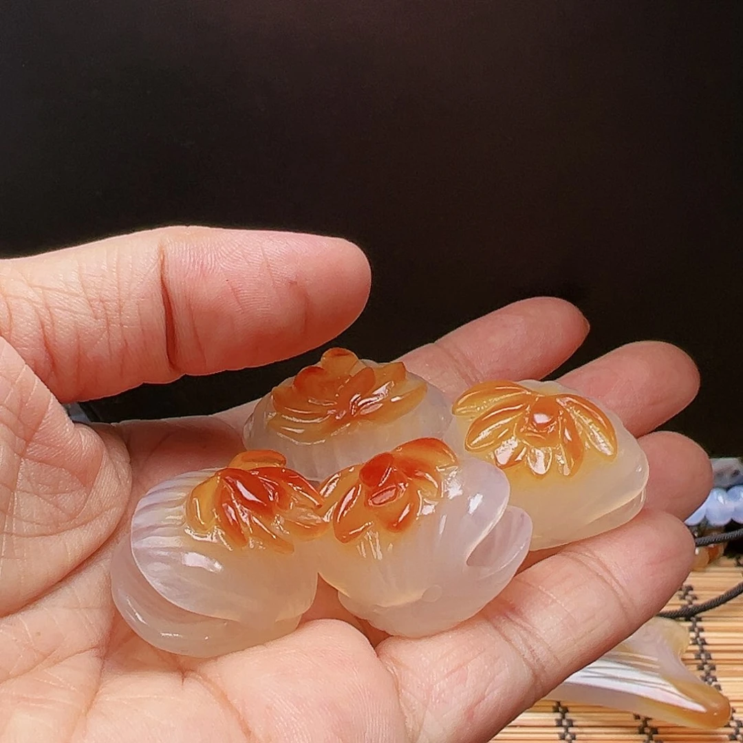 未镶嵌玛瑙/玉髓珠宝半成品随机4发一