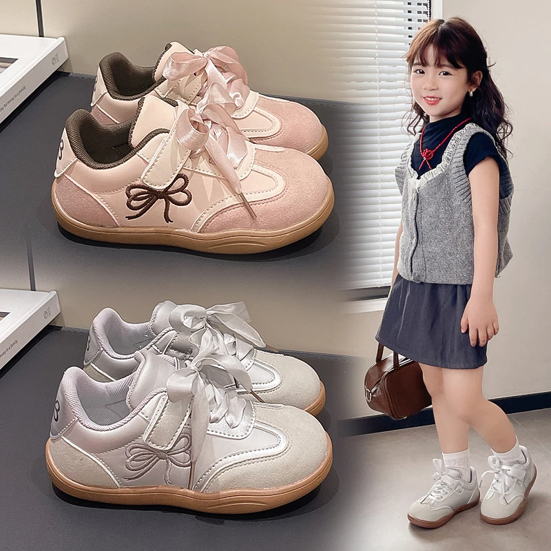 儿童运动鞋女童洋气板鞋2025春秋新款小女孩休闲鞋子中大童德训鞋