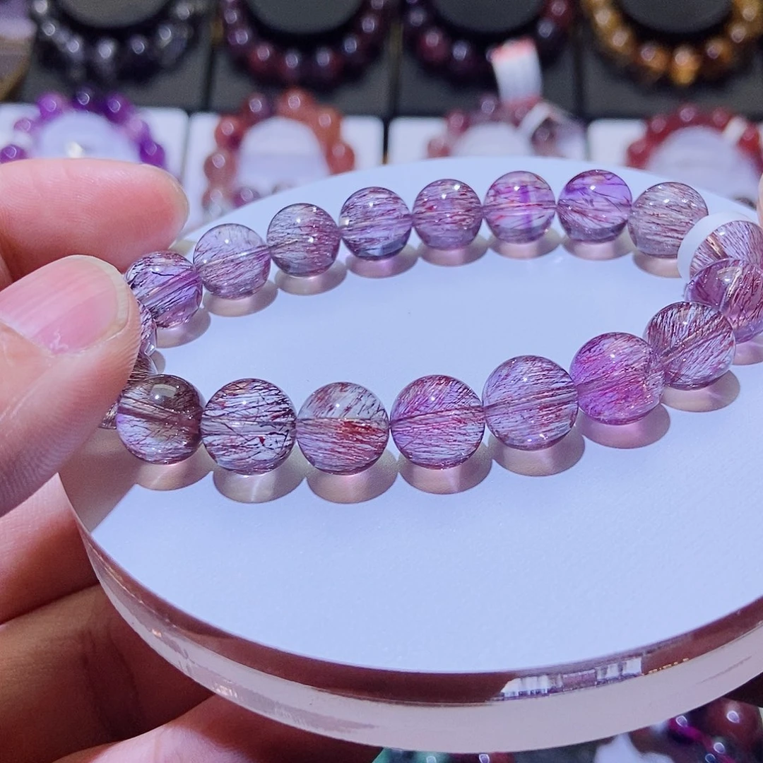 未镶嵌手链水晶紫红超七10