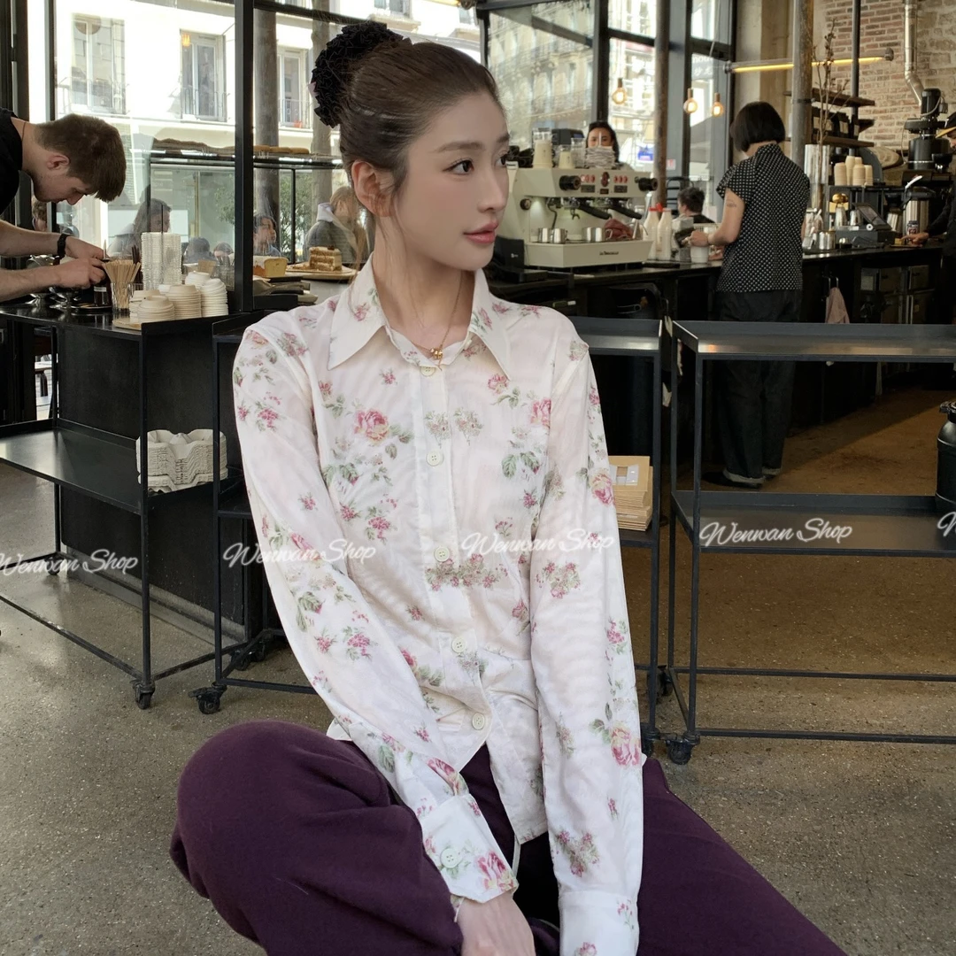 【Jennie一下出门】碎花衬衫复古气质碎花长袖衬衫
