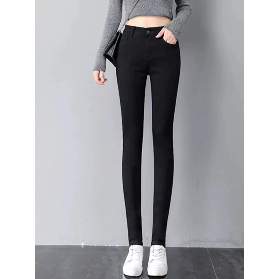 早秋新款牛仔裤女舒适透气高腰显瘦长裤女