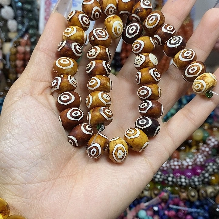 玛瑙/玉髓未镶嵌珠宝半成品玛瑙天珠卡14mm