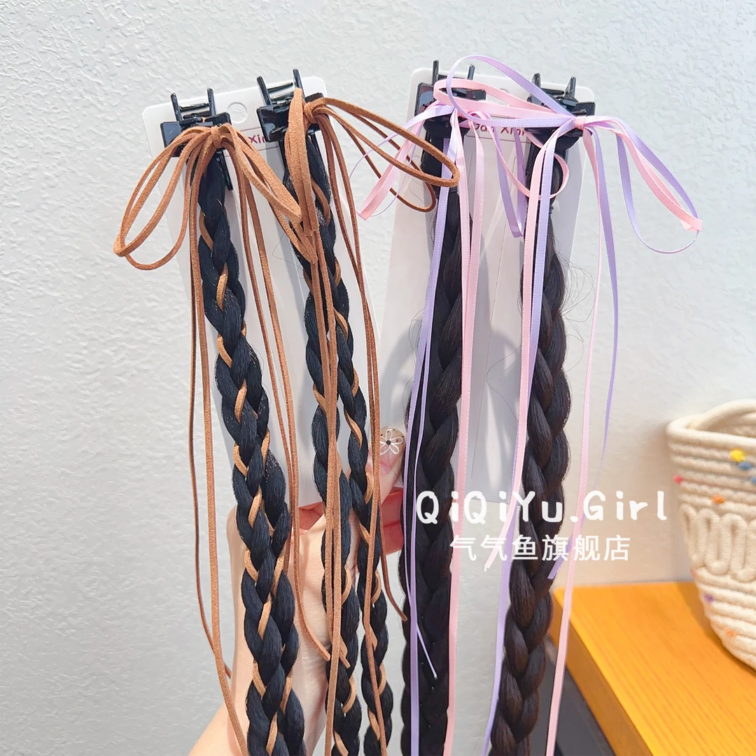 儿童丝带蝴蝶结假发辫子抓夹女童脏辫演唱会舞台表演发夹公主发饰