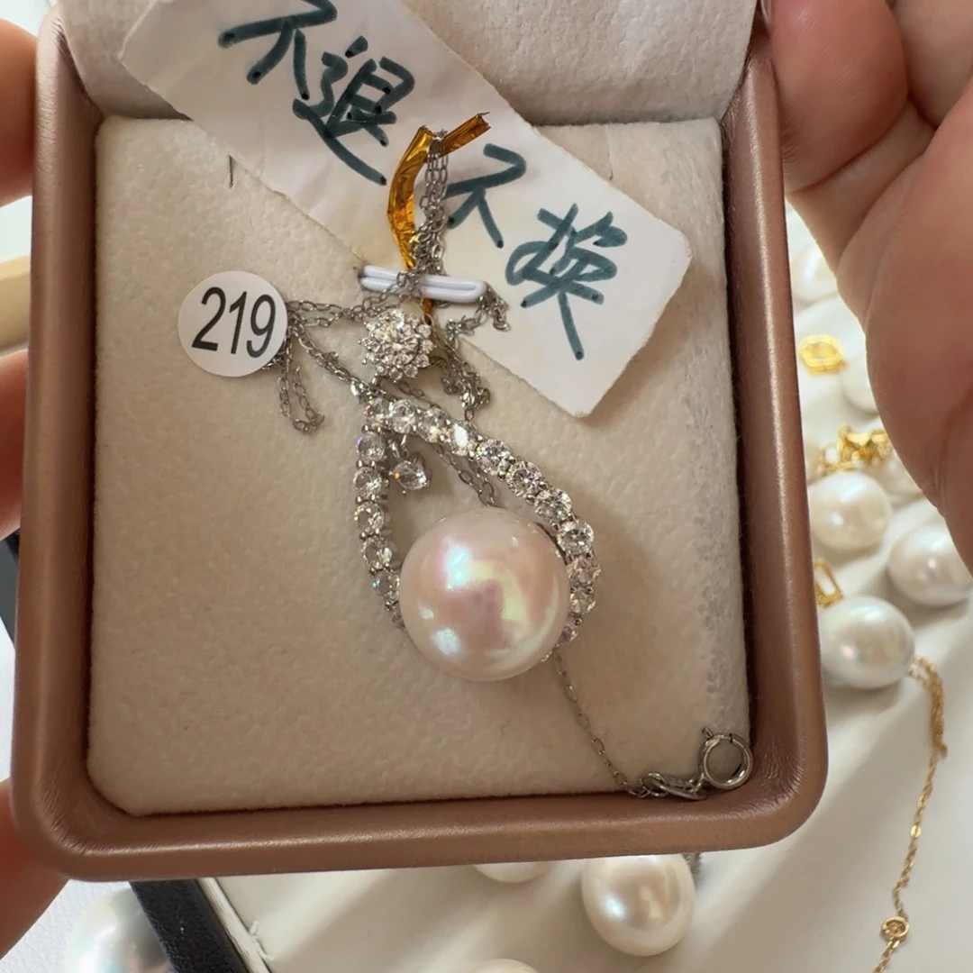 淡水珍珠银S925镶嵌颈饰小***儿