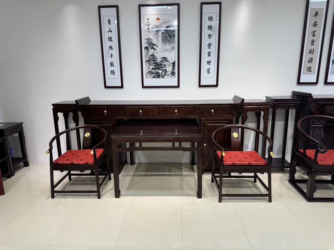 新中式实木简约中堂六件套乡村自建房客厅堂屋供桌八仙桌组合603