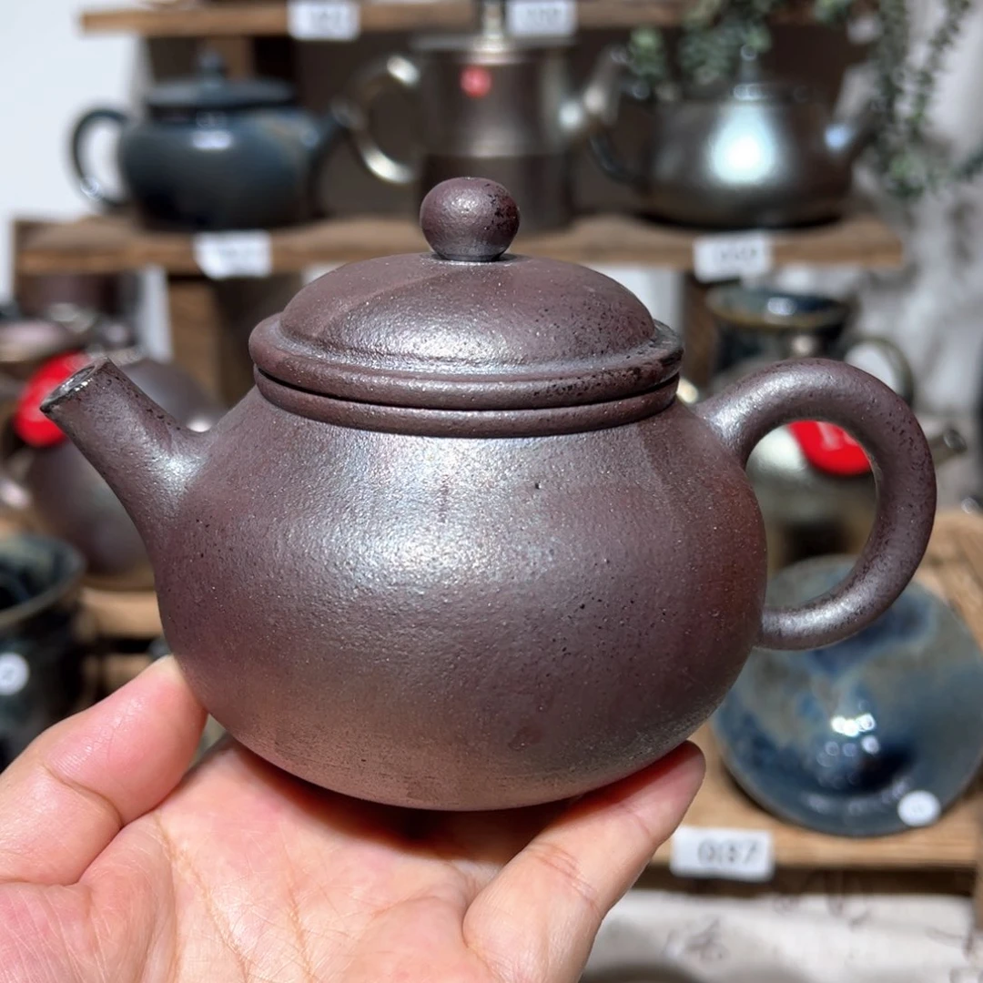 壶建水紫陶紫泥柴烧壶