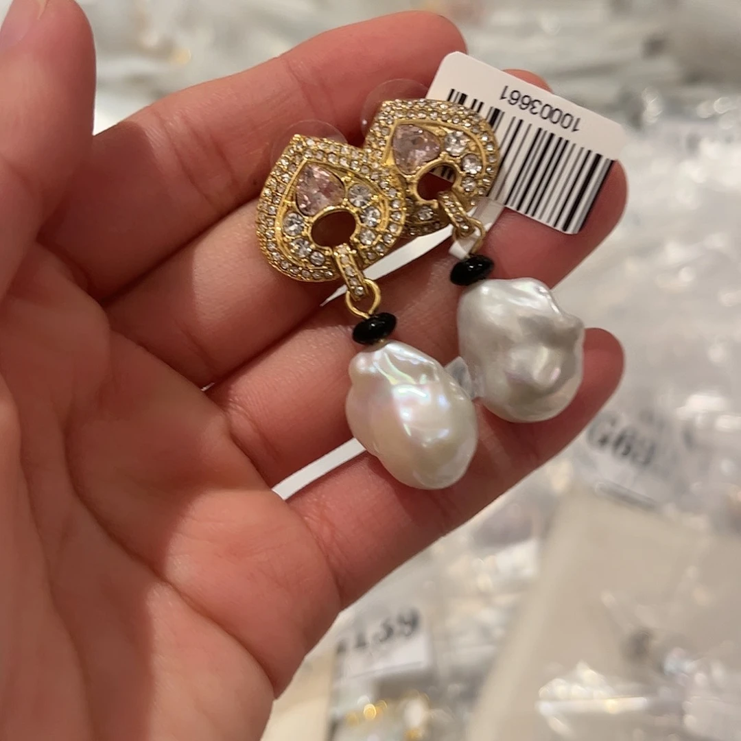 淡水珍珠耳饰合金