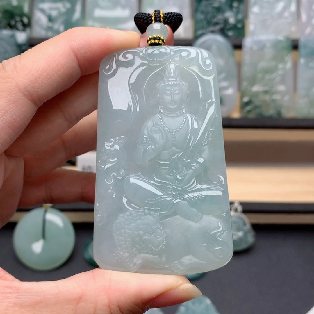 颈饰未镶嵌翡翠文殊菩萨