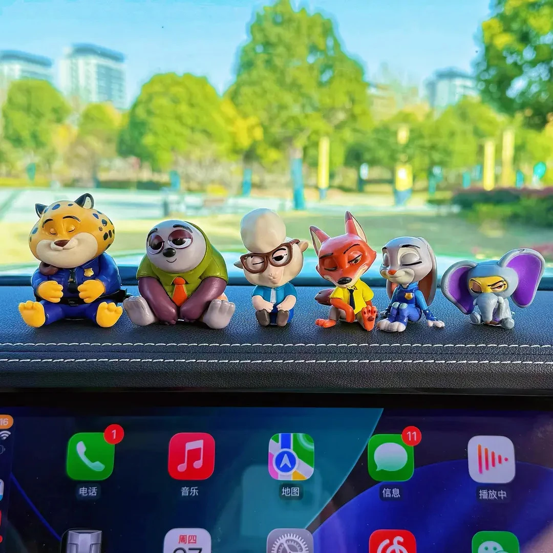 新款立体疯狂动物城朱迪尼克车载摆件汽车中控台小摆件办公室手办