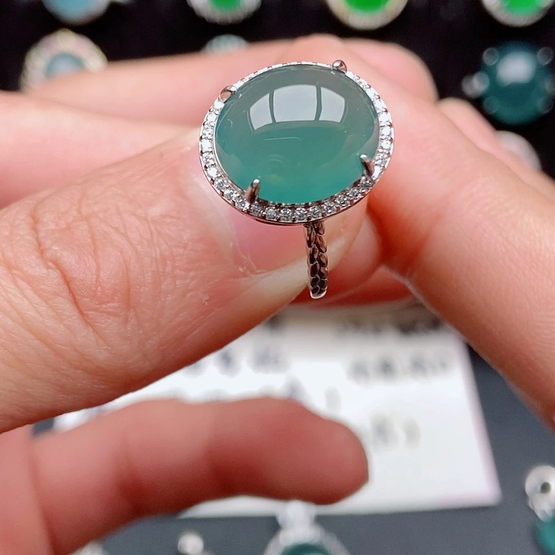 翡翠戒指银S925镶嵌884641477