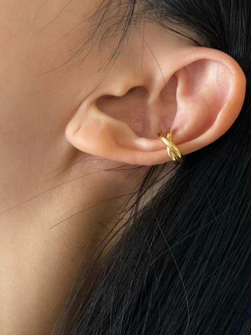 铜合金耳饰 14921 土星白色五角星烟花耳钉 金色底