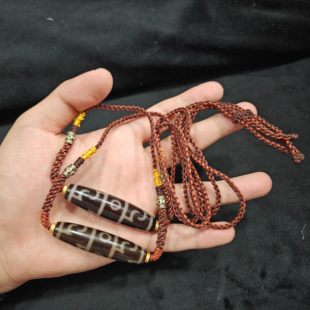 【曹美丽精选】 H27210-玛瑙DIY脖挂（莲师三）-多样性发其一-12*48mm