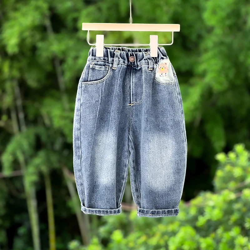 小童装男童春秋款牛仔裤时尚爆款宝宝秋装韩版裤子儿童宽松休闲裤