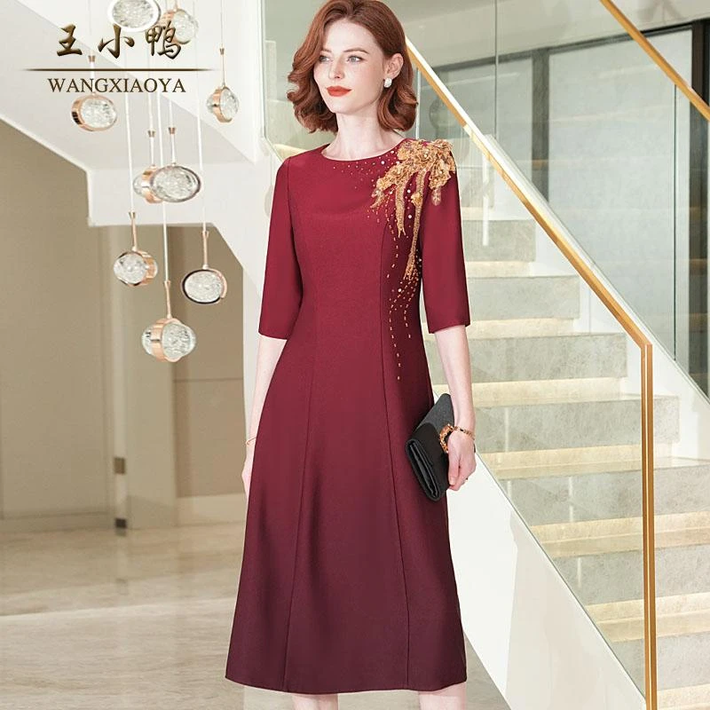 王小鸭2025春季新款婚宴装礼服高端小个子年轻妈妈婚礼服高贵洋气