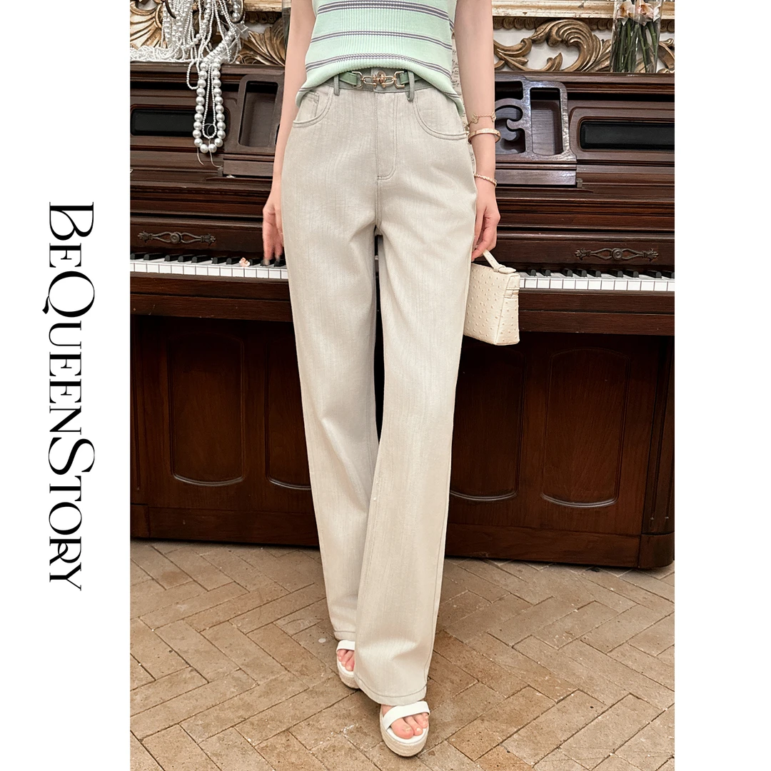 余潇潇【清风漫步】轻奢时尚宽松高腰直筒牛仔裤2025新款