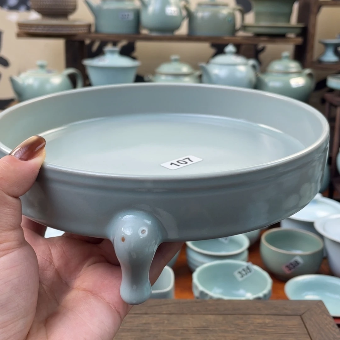 瑕疵107仿古三足笔洗18公分