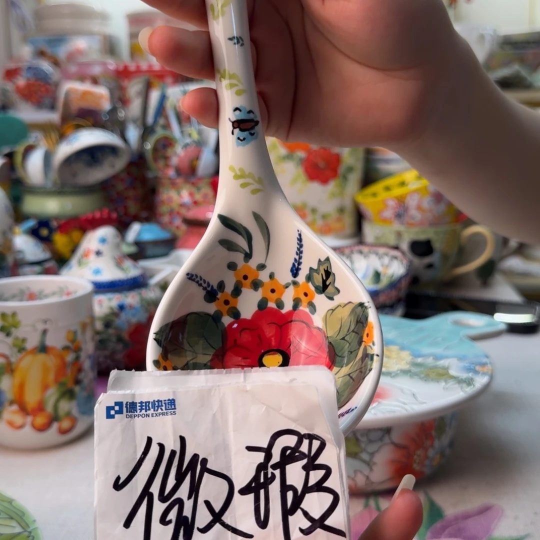 陶瓷花束大汤勺微瑕一只看图