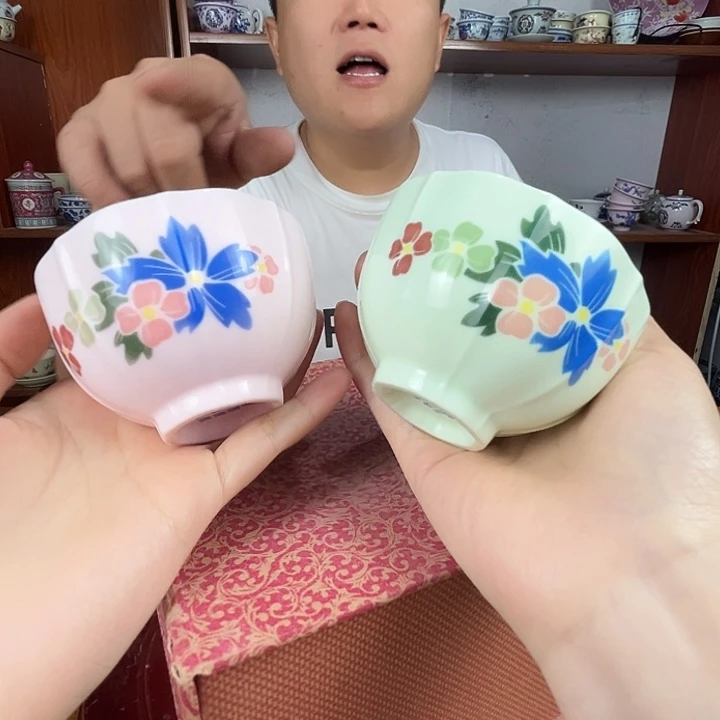 景德镇陶瓷绿嘻嘻妈妈加红嘻嘻妈妈花