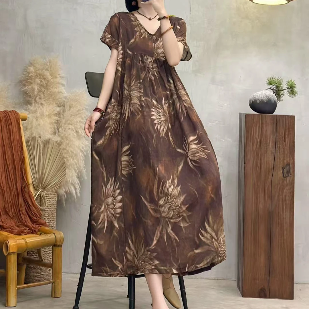 11223新款夏季减龄洋气时尚宽松显瘦碎花连衣裙QZ