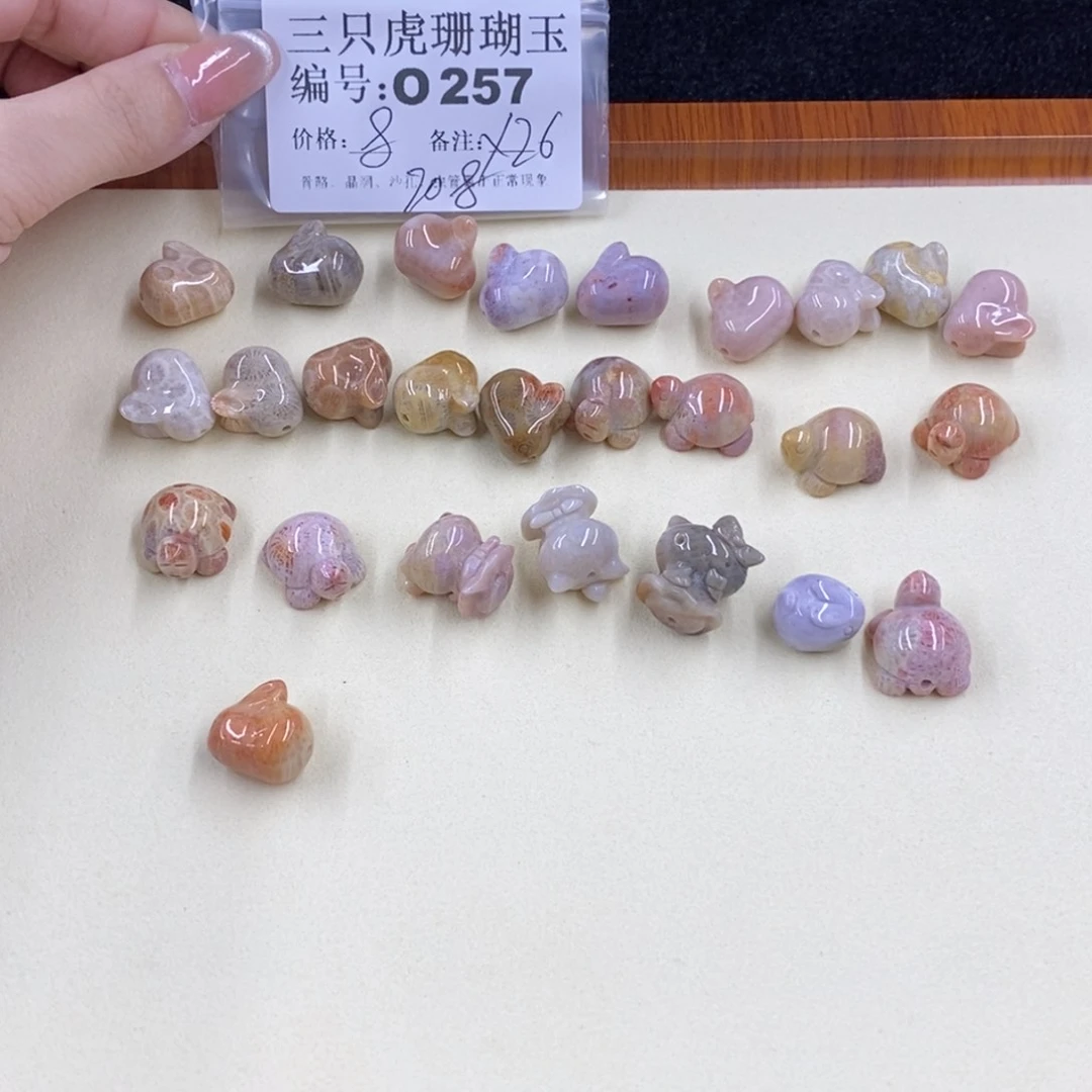 硅化珊瑚（珊瑚玉）未镶嵌1草*汁