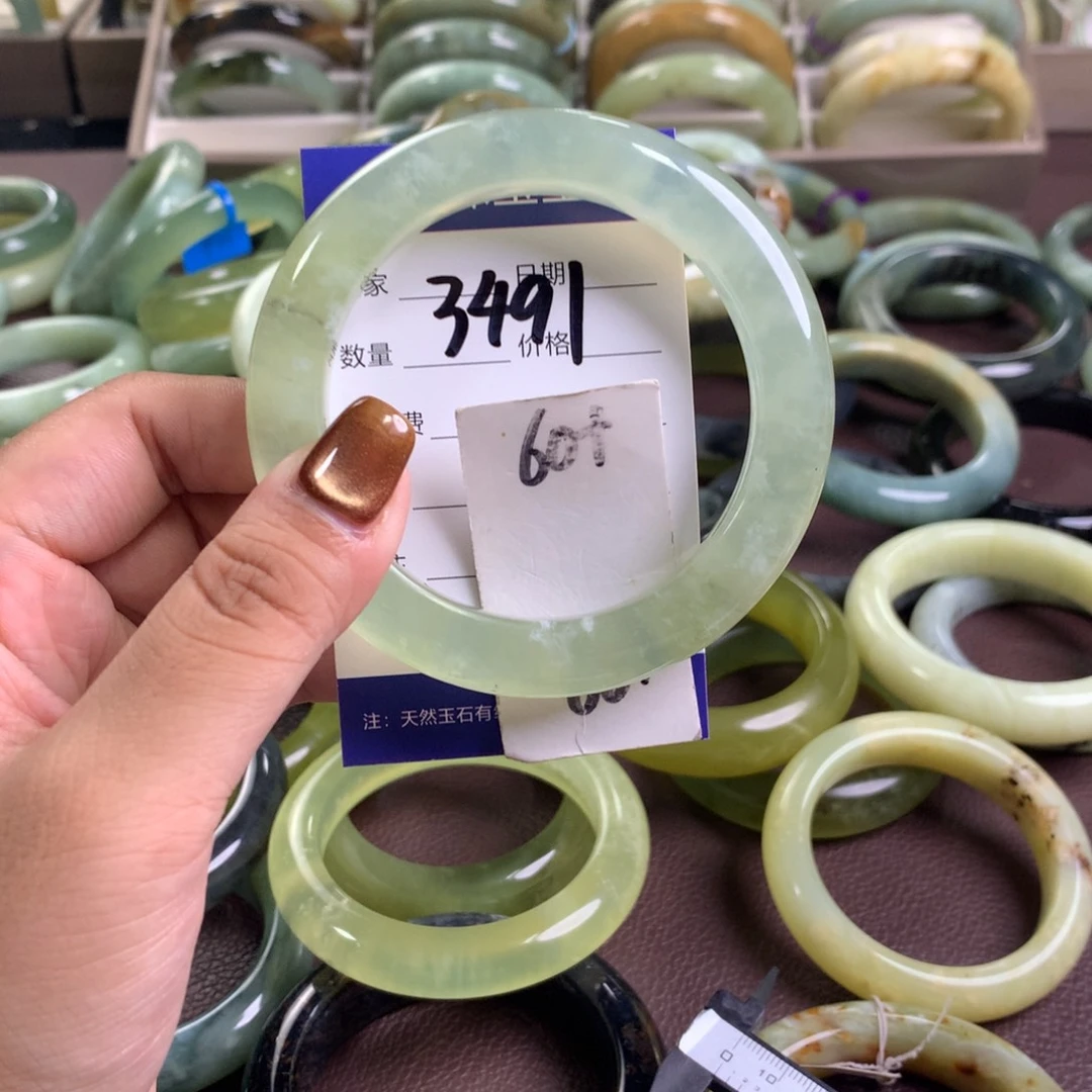 未镶嵌蛇纹石玉手镯3491