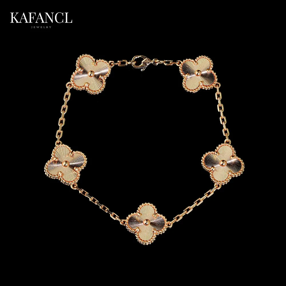 925银手链 镀K金 镭射金色草草手链 ZF-C129