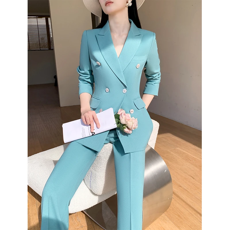 高端西装套装女设计感小众高级感阔腿裤职业正装阔腿裤休闲西服