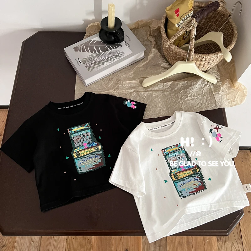 现货【百分百棉】郝叔童品夏季新款2025网红潮牌男童短袖T恤HQ5206
