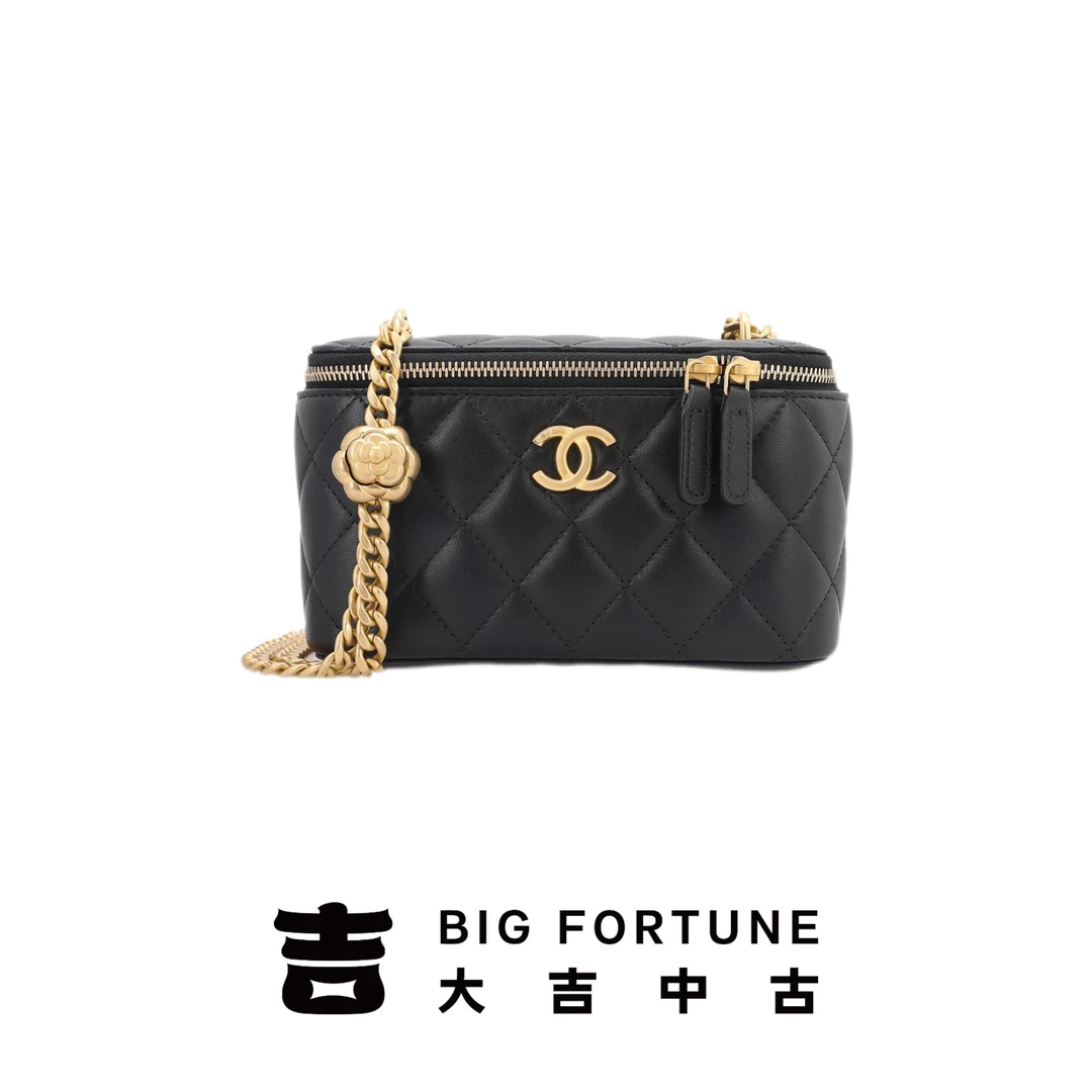 99新 Chanel/香奈儿 大吉中古/sh/th/香奈儿山茶花长盒子斜跨包