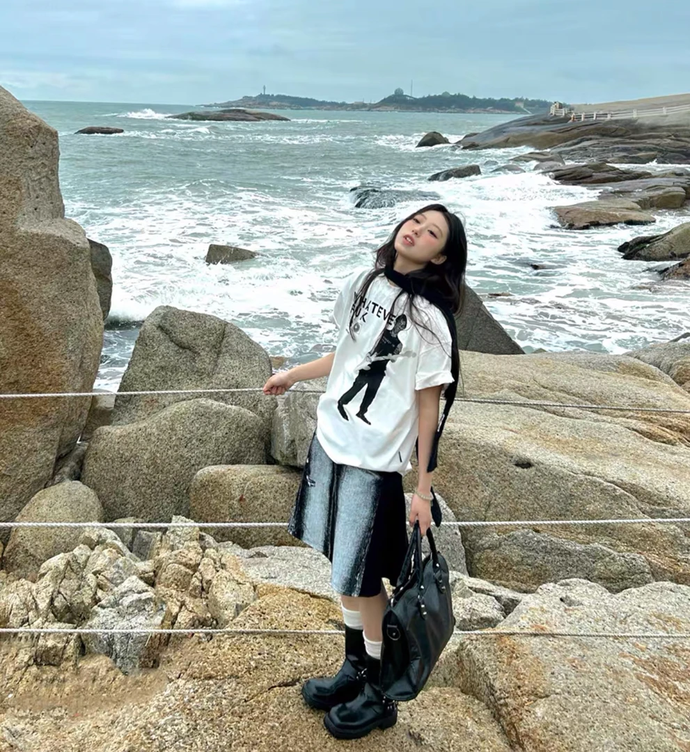 D5#某饱爆款！157在售！吉他手标语印花SORONA260G冰感短袖